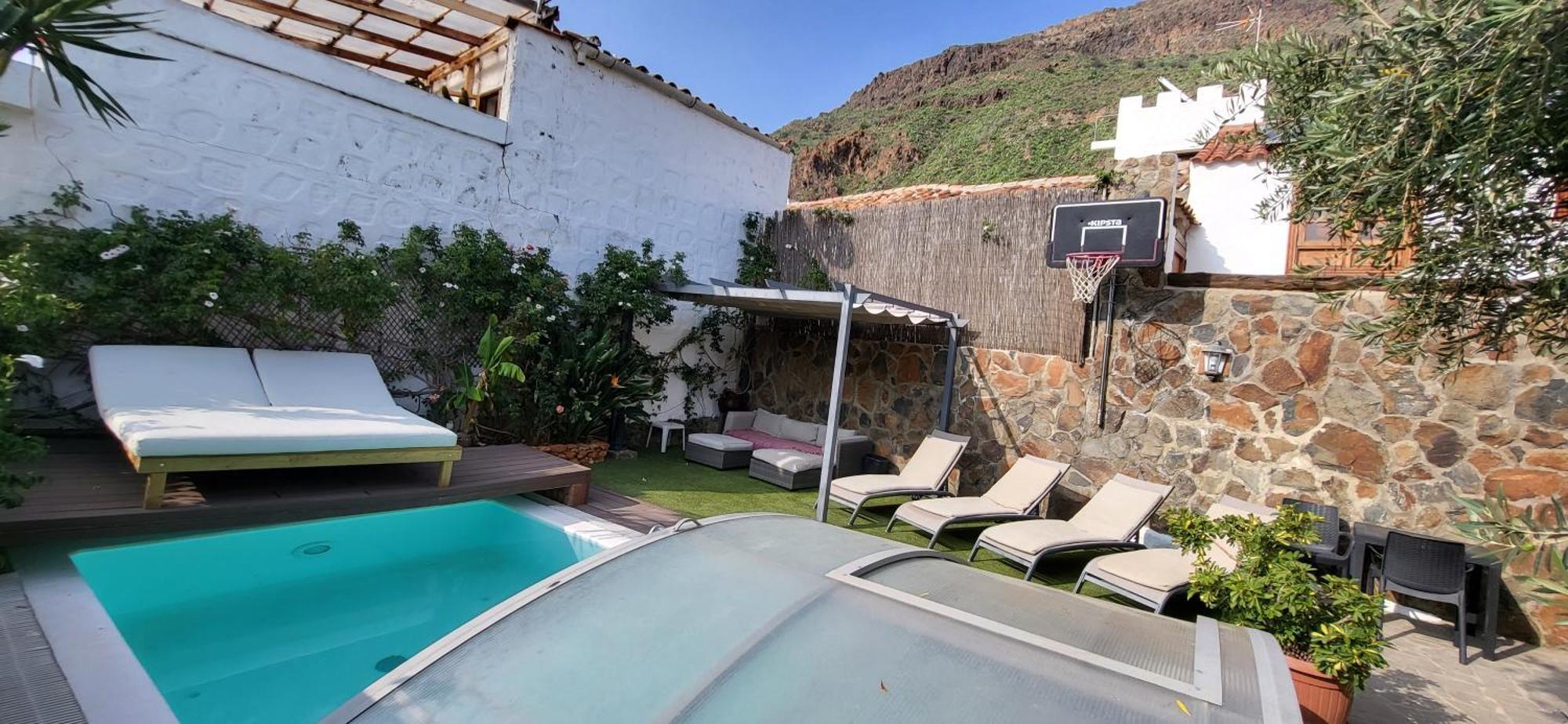 Casa Agustin Pool 27 ºc Villa Fataga Bagian luar foto